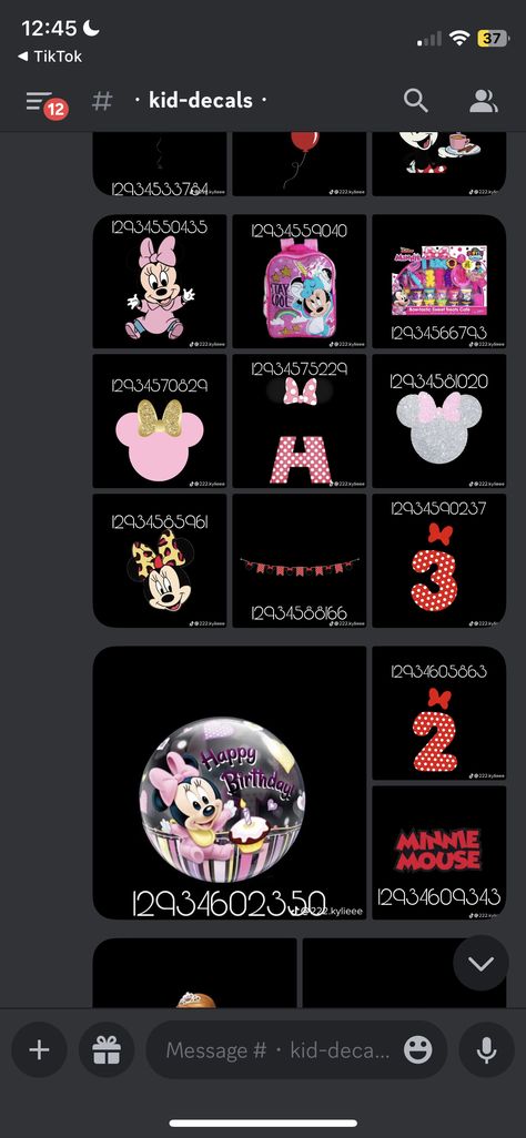 Hello Kitty Bloxburg Codes Decal, Happy Birthday Bloxburg Codes, Minnie Mouse Codes For Bloxburg, Mickey Mouse Decal Codes Bloxburg, Bloxburg Paw Patrol Decal Codes, Bluey Decals Bloxburg, Bloxburg Gender Reveal Codes, Bloxburg Party Ideas, Bloxburg Birthday Party Decals