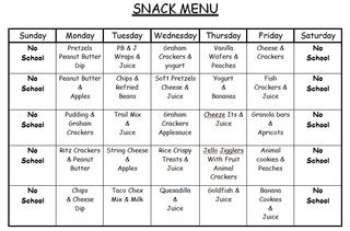 CACFP Breakfast Calendar | Download File Daycare Menu Ideas, Daycare Lunch Menu, Kids Lunch Menu, Daycare Lunch Ideas, Preschool Snack, Care Meals, Menu Healthy, Toddler Menu, Daycare Meals