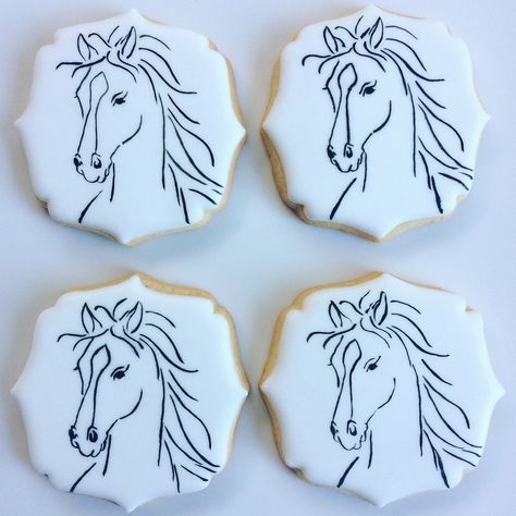 Hand Painted Cookies, Horse Cookies, Horse Birthday Parties, Icing Techniques, Iced Biscuits, Horse Party, Cookie Business, Grace Beauty, Horse Birthday