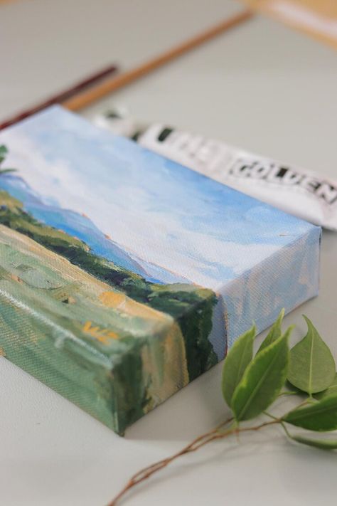 Small Landscape Paintings, Landscape Painting Lesson, Small Landscape, Landscape Acrylic, Oil Painting Inspiration, Small Canvas Paintings, Fine Art Painting Oil, Cow Painting, Painting Lessons