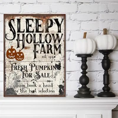 HAPPY HALLOWEEN | Shop Sales Events Antique Farmhouse Farm Halloween, Pumpkins For Sale, Farmhouse Halloween, Antique Signs, Sleepy Hollow, Oversized Wall Art, Fall Signs, Vintage Fall, Estilo Art Deco