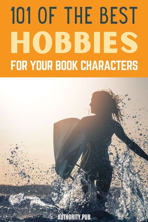 One way to best describe your character is through their hobbies. Choose from this list of hobbies for book characters to help your readers feel more connected to them. Hobbies For Book Characters, Creating Book Characters, Hobby Ideas For Characters, List Of Hobbies For Characters, Hobbies For Your Characters, How To Describe Characters, Skills To Give Characters, Hobbies To Give Characters, Jobs For Characters Ideas