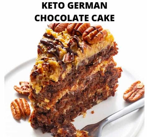 KETO GERMAN CHOCOLATE CAKE - Keto Recipes Keto Strawberry Cream Cheese, Keto German Chocolate Cake, Cream Cheese Cobbler, Strawberry Cream Cheese Cobbler, Keto Chocolate Cake, Keto Biscuits, Chocolate Roll, Coconut Pecan, Rich Chocolate Cake