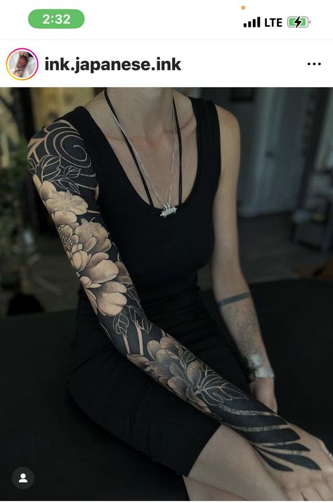 Forearm Cover Up Tattoos, Black Sleeve Tattoo, Best Cover Up Tattoos, Solid Black Tattoo, Feminine Tattoo Sleeves, Blackout Tattoo, 4 Tattoo, Japanese Sleeve Tattoos, About Tattoo