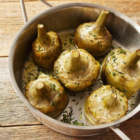 Check out Roman-Style Artichokes recipe and more from Sur La Table! Roman Artichokes, Ancient Roman Food, Medieval Food, Roman Food, Dish Ideas, Dream Food, Artichoke Recipes, Roman Style, Vegetable Side