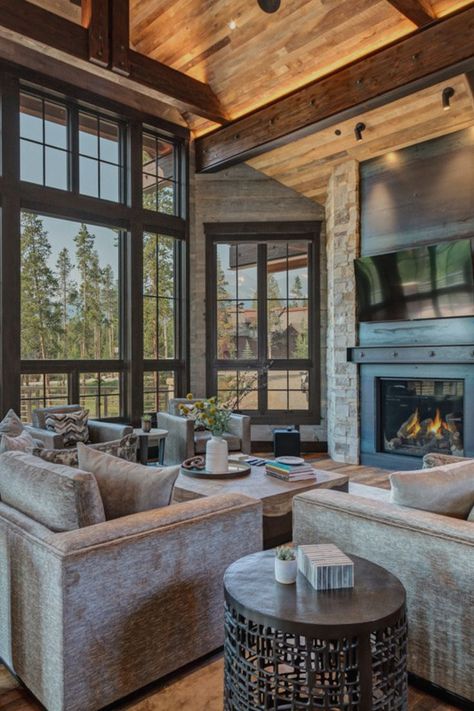 Reclaimed Brick Wall, Colorado Mountain Homes, Modern Mountain House, Alpine Lodge, Reclaimed Wood Floors, Breckenridge Colorado, Mountain Modern, Modern Mountain, Colorado Homes