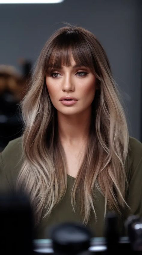 Top French Fringe Bangs Ideas 2025: Bob, Long Hair, Layers, DIY Tips, Curly Styles, and More Heavy Curtain Bangs, Layers With Face Framing Pieces, Long Layers With Face Framing, French Fringe Bangs, Layers With Face Framing, Face Framing Pieces, French Fringe, Framing Pieces, Bangs Ideas