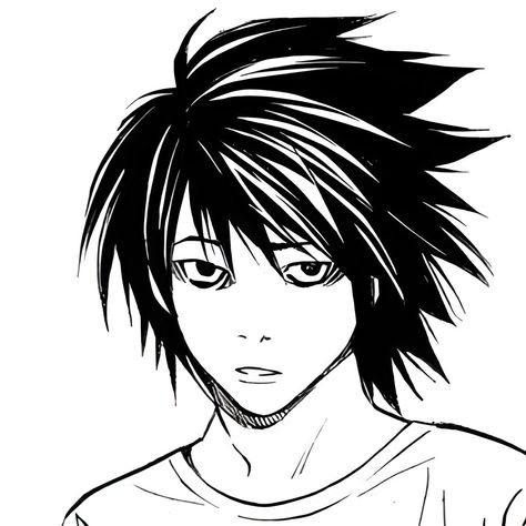 L Lawliet Icon Manga, Lawliet Manga Icon, L Pfp Manga, L Manga Icon, L Lawliet Manga, Lawliet Icon, L Manga, Tattoo Name Fonts, L Icon