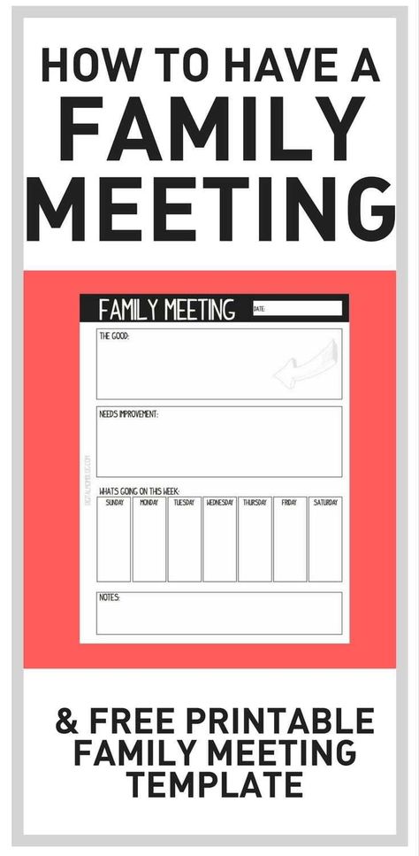 How to have a family meeting - a printable PDF meeting template - learn how to communicate with your family and kids  #pdf #printable #family #familiymeeting #parenting #parents #teens #kids Family Meeting Agenda, Family Meetings, Family Home Evening Lessons, Meeting Template, Family Mission, Meeting Agenda Template, Family Meeting, Meeting Agenda, The Affair