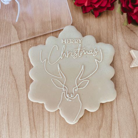 Reindeer 2 Christmas Fondant Cookie Embosser Stamp, Rudolph Fondant Stamp, Holiday Cookie Gift Decor (outbosser debosser) by 3DKamotion on Etsy Holiday Cookie Gift, Christmas Fondant, 3 Cookies, Cookie Embosser, Embosser Stamp, Cookie Gift, Rolling Fondant, Fondant Stamping, Fondant Cookies