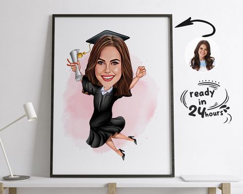 Graduation Caricature, Cartoon Graduation, Graduation Cartoon, Caricature Gifts, Caricature From Photo, Graduation Portraits, Cartoon Portrait, Gift Graduation, Portraits From Photos