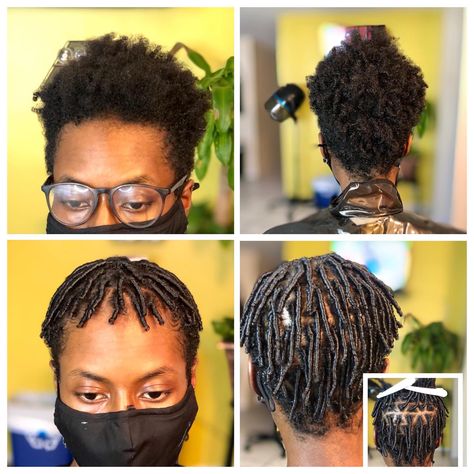 Starter Locs With Shaved Sides, Starter Locs Before And After, Comb Coil Starter Locs, Coil Starter Locs, Locs With Shaved Sides, Appearance Aesthetic, Interlocking Locs, Comb Coils, Dread Styles