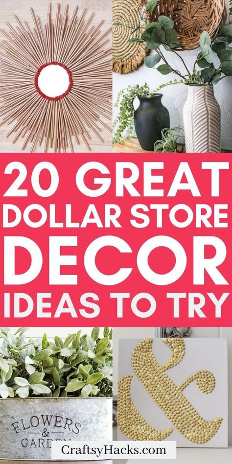 If you are looking for stunning home decor on a low budget, look no further than your home Dollar Tree! You can use these brilliant Dollar Store decorating hacks for your inexpensive home decor. #DollarStore #HomeDecor Dollar Tree Modern Decor Diy, Dollar Store Boho Decor, Dollar Store Home Decor Diy, Boho Dollar Store Diy, Dollar Tree Boho Diy, Dollar Store Decorating, Diy Chalkboard Sign, Decorating Hacks, Dollar Store Hacks