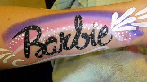 Barbie Face Painting Ideas, Barbie Face Painting, Barbie Face Paint, Barbie Body, Henna Paint, Barbie Face, Leg Painting, Painting Kids, Kids Face Paint