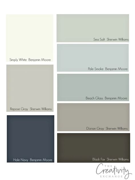 Apartment Paint, Benjamin Moore Beach Glass, Coordinating Paint Colors, Sea Salt Sherwin Williams, Home Paint Color, Home Paint, Cabinet Paint, Cabinet Paint Colors, House Color Palettes