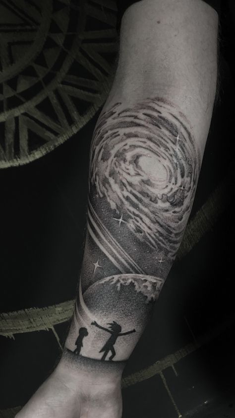 Space Themed Tattoos, Trash Polka Tattoo Designs, Tiger Tattoo Sleeve, Cool Half Sleeve Tattoos, Galaxy Tattoo, Trash Polka Tattoo, Cool Tattoos For Guys, Space Tattoo, Tiger Tattoo