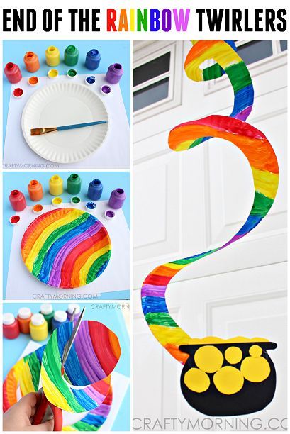 End of the Rainbow Paper Plate Twirler (St. Patrick's Day Craft for Kids) - Crafty Morning Classe D'art, March Crafts, St Patricks Crafts, St Patricks Day Crafts For Kids, St Patrick Day Activities, Rainbow Paper, St Patrick's Day Crafts, Daycare Crafts, Paper Plate Crafts