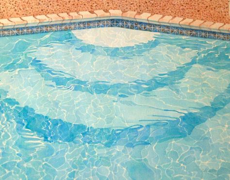 Pool Watercolor, Swimming Pool Steps, Leslie White, Pool Paint, Pool Art, Pool Steps, Vintage Swim, Magic Realism, Mount Rainier National Park