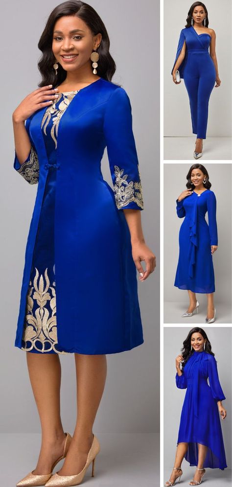 Party dress |Printed Lace |Classic Blue | Classy dress, Elegant dresses, Beautiful dresses Blue Classy Dress, Best African Dresses, Afrikaanse Mode, Gaun Fashion, Classy Dress Outfits, African Print Fashion Dresses, Elegant Dresses For Women, African Design Dresses, African Dresses For Women