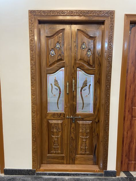 Poja Room Glass Door Design, Wooden Pooja Room Door Design, Poja Room Door Design Wood, Puja Room Wooden Door Design, Puja Room Door Design Indian, Latest Pooja Room Door Designs, Puja Room Door, Puja Room Door Design, Mandir Door