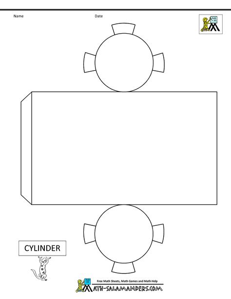 Cylinder box How To Make A Cylinder Out Of Paper, 3d Shape Nets Printable, Cylinder Template, Submarine Coloring Pages, 3d Shapes Nets, 3d Cylinder, Paper Cylinder, 3d Shapes Activities, Shapes Printable