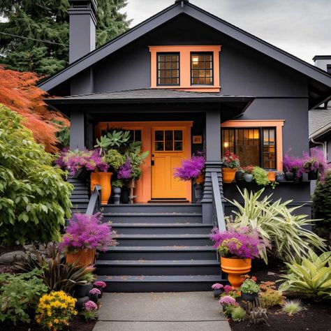 You were looking for charcoal exterior • [ArtFacade] House Outside Colour, House Outside Colour Combination, Charcoal Exterior, Outside House Colors, House Outside, Rooftop Terrace Design, Rustic Country Home, Grey Exterior, Exterior Color Schemes