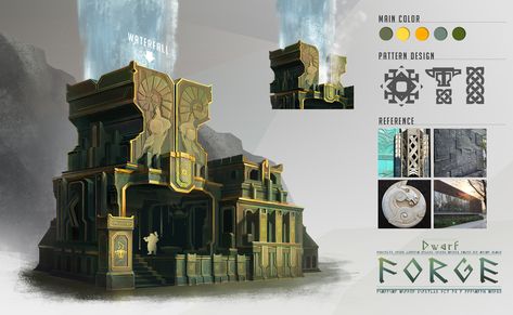 Dwarven House, Dwarven Architecture, Dwarven City, Fantasy City Map, Fantasy Town, Props Concept, Building Concept, Fantasy Races, Fantasy House