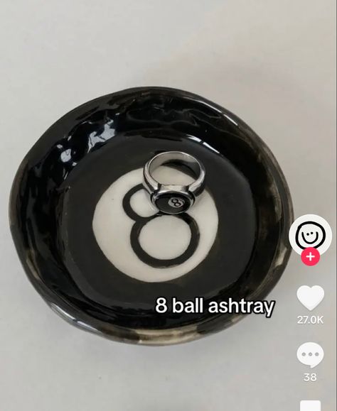 Trinket Dish Clay, Eight Ball, Magic 8 Ball, Clay Plates, Pool Ball, Pottery Classes, 8 Ball, Pottery Sculpture, Trinket Tray