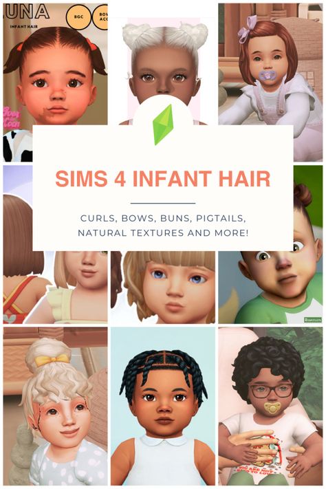 The Mods Babe CC Finds on Tumblr Infant Hair Cc, Sims 4 Infant Hair, Infants Cc, Toddler Curly Hair, Sims 4 Infant, Infant Hair, Sims 4 Children, A Messy Bun, Free Sims