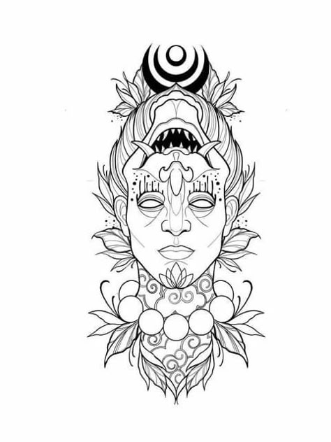 Two Face Tattoo Design, Japanese 3 Faces Tattoo, Double Face Tattoo Design, Two Faced Tattoo Ideas, Upside Down Face Tattoo, 2 Face Tattoo Ideas, 2 Faced Tattoo, Double Face Drawing, Double Face Tattoo