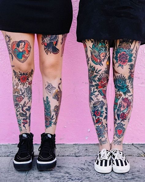 Traditional Tattoo Leg Sleeve, Most Painful Tattoo, Traditional Tattoo Sleeve, Leg Tattoos Women, Leg Sleeve Tattoo, Celtic Tattoos, Knee Tattoo, Sleeves Ideas, Back Tattoo Women