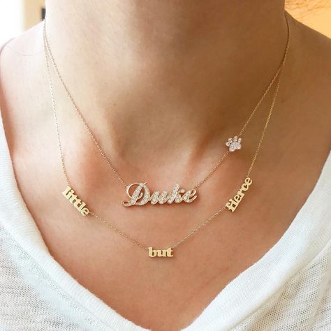 Block Font, Family Necklace, Solid Gold Necklace, Solid Gold Chains, Charm Pendant Necklace, Script Font, Link Necklace, Unique Necklaces, Gold Charm