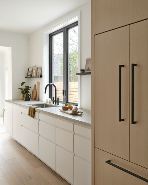 IKEA Cabinets Are the Secret Ingredient in This Toronto Kitchen | Architectural Digest Kitchen Architectural Digest, Trinity Bellwoods, Sink Light, Airy Kitchen, Cabinet Refrigerator, Cookbook Shelf, Victorian Modern, Light Hardwood Floors, Bright Kitchens