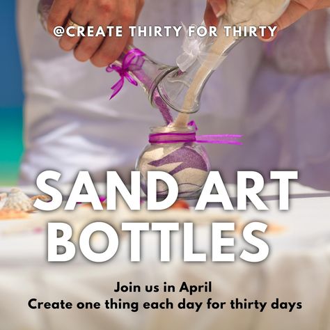 Sand art bottles are a delightful and creative craft. These colourful, layered masterpieces are made by filling clear bottles or jars with vividly coloured sand, creating intricate designs and patterns that can range from simple stripes to complex, swirling motifs. #inspireyourcreativity #createwithus #thirtyforthirtychallenge #mythirtyforthirty #thirtyforthirty #ThirtyCreationsForThirtyDays #ThirtyForThirtyCrew #CreateThirtyForThirty #SandArt #SandArtBottle #sandartbottlemaking Sand Art Designs, Colored Sand Art, Coloured Sand, Sand Art Bottles, Sand Crafts, Colored Sand, Creative Craft, Sand Art, Intricate Designs