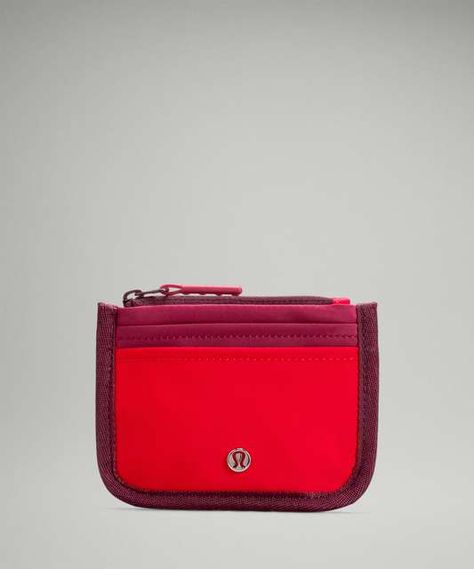 Lululemon True Identity Card Case - Pink Blossom / Warm Coral / Parachute - lulu fanatics True Identity, Red Tank, Pink Blossom, Water Repellent Fabric, Travel Light, Bags Purses, Personal Shopping, Women's Bags, Card Case