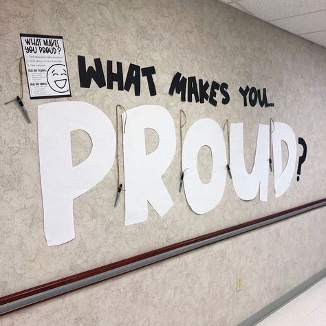 I put up two of these bulletin boards on both sides of our school for Open House. 😊 The point was to have students and families write about… Interactive Bulletin Boards, Interactive Bulletin Board, School Displays, Classroom Bulletin Boards, School Bulletin Boards, Beginning Of The School Year, New Classroom, Classroom Community, Beginning Of School