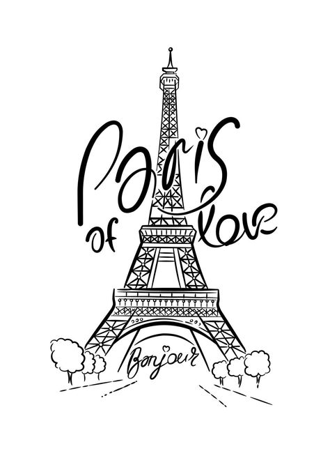 Paris Drawing, Drawing Lettering, Eiffel Tower In Paris, Tower In Paris, Lettering Calligraphy, Drawing Letters, Paris Eiffel Tower, The Eiffel Tower, Angel Art