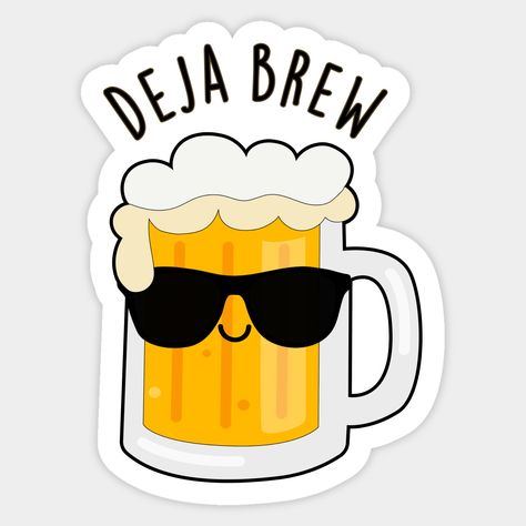 Deja Brew, Beer Puns, Glass Of Beer, Funny Beer, Pun Gifts, Beer Humor, Love Cute, Gift For Family, Gift Wrapping Supplies