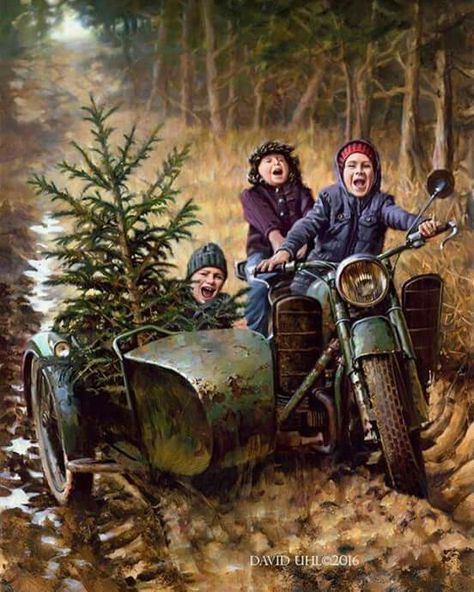 David Uhl, Harley Davidson Kunst, Motorcycle Art Painting, David Mann Art, Harley Davidson Artwork, Motorcycle Artwork, Harley Davidson Art, Joy Ride, Old Motorcycles