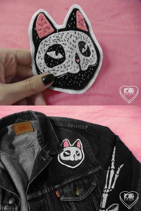 Best Sewing Projects, Sewing Projects Ideas, Handmade Patches, Bat Plush, Felt Patch, Handmade Patch, Diy Patches, Embroidery Patches, Embroidery Inspiration