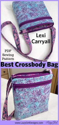 Cross Body Bag Pattern Free, Crossbody Bag Tutorial, Lazy Girl Designs, Cross Body Bag Pattern, Crossbody Bag Pattern, Handbag Sewing Patterns, Bag Sewing Pattern, Best Crossbody Bags, Bag Pattern Free