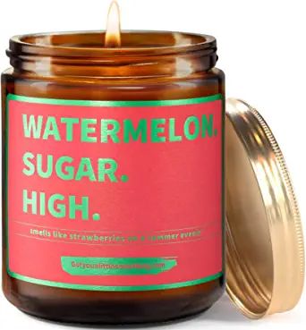 Specialty Candles, Harry Styles Merch, Amber Jar Candle, Sweet Watermelon, Watermelon Sugar, Handmade Soy Candle, Citronella Candles, Funny Candles, Natural Soy Candles