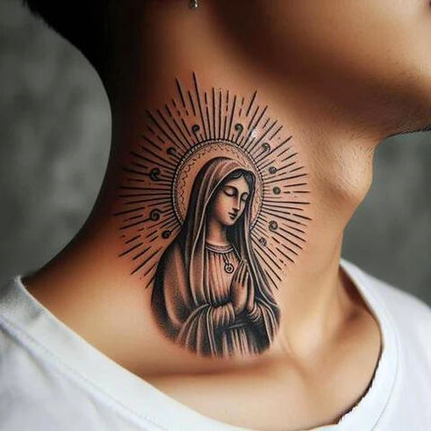 10+ Virgin Mary Tattoo Design Ideas & Placement!!
#VirginTattoo #MaryTattoo #TattooArt #Tattodo #TattooDesigns #VirginMaryInk #TattooInspiration #DivineDesigns #FaithfulArt #SpiritualTattoo #MaryMotherOfGod #InkMasterpiece #ReligiousTattoo Virgin Mary Neck Tattoo, Mother Mary Tattoo Design, Our Lady Of Sorrows Tattoo, Small Virgin Mary Tattoo, Memorial Tattoo Sleeves, Virgin Mary Tattoo Design, Mary Tattoo Design, Madonna Tattoo, Virgen Mary Tattoo