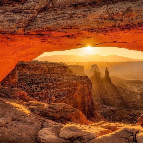 @advancedprimate shared a photo on Instagram: “Sunrise at Mesa Arch with the La Sal Mountains in the distance” • Jun 24, 2020 at 4:18pm UTC Mesa Arch, Mountains In The Distance, The 4, Monument Valley, Monument, A Photo, Arch, Natural Landmarks, Travel