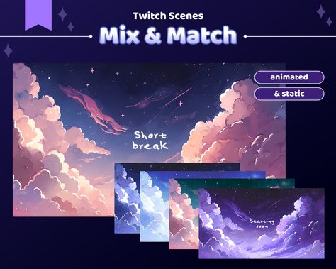 Stream Background, Twitch Streaming Setup, Streaming Setup, Twitch Channel, Short Break, Color Background, Blue Teal, Png Format, All Design