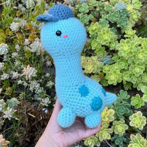 Amigurumi Brontosaurus Dinosaur Crochet Pattern - Amigurumi Crochet Brontosaurus, Crochet Dinosaur Pattern Free, Crochet Dinosaurs, Dinosaur Crochet Pattern, Dinosaur Crochet, Crochet Dinosaur Patterns, Crochet Sheep, Easy Crochet Animals, Crochet Patterns Free Beginner