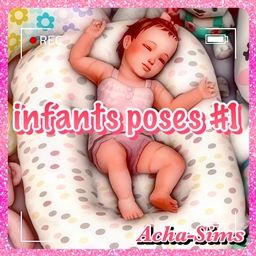 Sims 4 Infant Poses, Infant Poses, Sims 4 Infant, Single Poses, Sleeping Pose, Lotes The Sims 4, Toddler Poses, 4 Poses, Sibling Poses