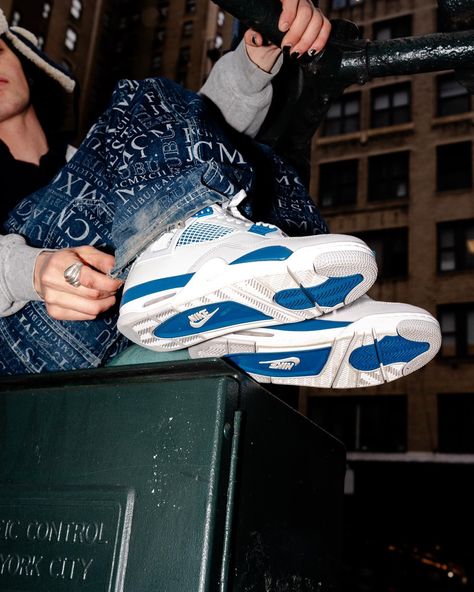 Air Jordan 4 Industrial Blue. tag a friend who needs to get these for you this summer. 🔥🤔#poizon #poizonfinds #sneakers #sneakerheads #style #fy #foryou Sporty Blue Air Jordan 4 Breathable, Sneakers 2024, Breathable Blue Air Jordan 4 For Streetwear, Sporty Air Jordan 4 Fade-resistant For Streetwear, Jordan 4 Industrial Blue, Air Jordan 4 Outfit, Air Jordan 4 Military Blue, Jordan Vi, Blue Outfit Men