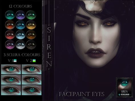 Siren Eyes (TS4) DOWNLOAD HQ compatible (preview taken with HQ mod) custom thumbnail 12 colours in 2 variants (with/without pupil) in 3 sclera colours, all in one package Facepaint category all ages,... Sims 4 Demon Eyes, Sims4 Eyes, Alt Sims, 4 Witches, Mods Ts4, Cc Eyes, Siren Eyes, Mermaid Eyes, Sims 4 Toddler Clothes