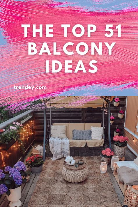 Spacious Balcony Ideas, Balcony Bench Seating With Storage, Large Apartment Balcony, Roof Balcony Ideas, Pink Balcony Decor, Large Balcony Ideas, Modern Balcony Ideas, Big Balcony, Small Apartment Balcony Ideas